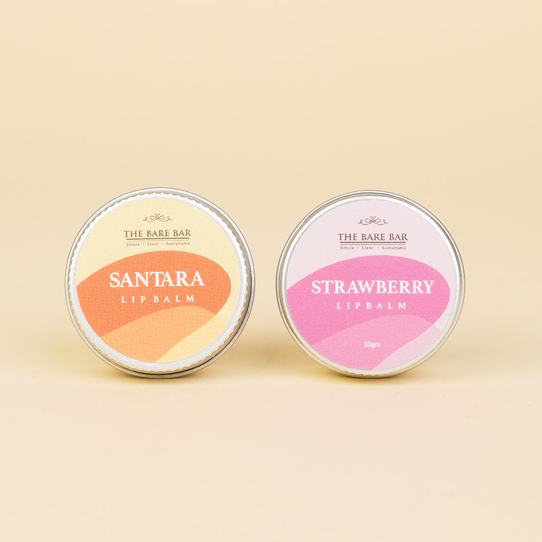 Santara & Strawberry Lip Balm Combo