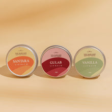 Load image into Gallery viewer, Santara, Vanilla &amp; Gulab Lip Balm Combo
