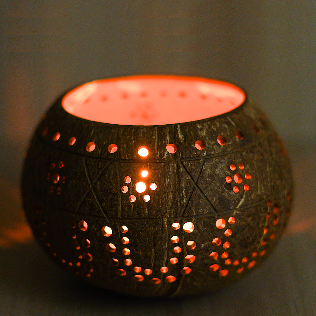 Coconut Shell Tea Light Holder