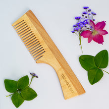 Load image into Gallery viewer, Neem Ayurvedic Wooden Handle Comb - Wide Tooth for Gentle Detangling
